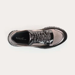 Reqins BASKETS ELECTRA MIX CUIR VELOURS VERT Online