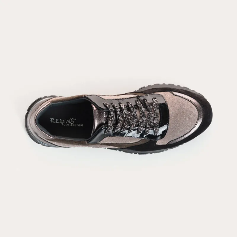 Reqins BASKETS ELECTRA MIX CUIR VELOURS VERT Online