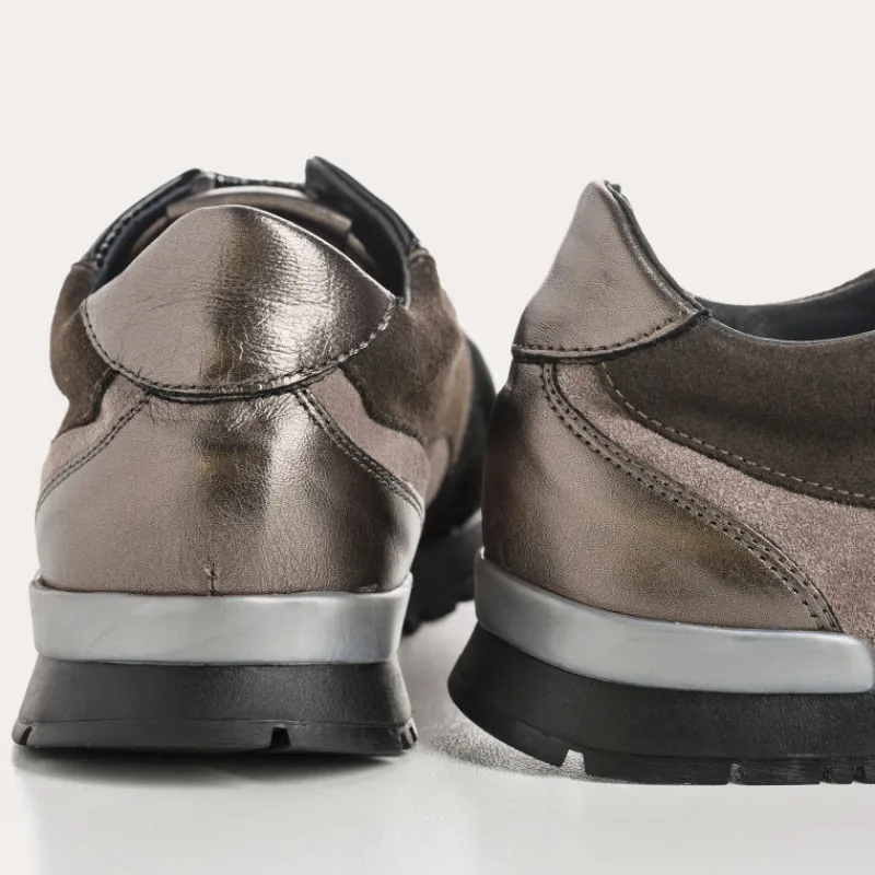 Reqins BASKETS ELECTRA MIX CUIR VELOURS VERT Online