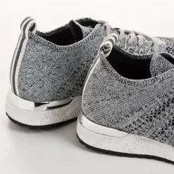 Reqins BASKETS INES CROCHET LAME ARGENT Hot