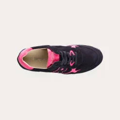 Reqins BASKETS MANIA CUIR VELOURS BLEU Best