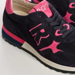 Reqins BASKETS MANIA CUIR VELOURS BLEU Best