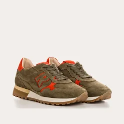 Reqins BASKETS MANIA CUIR VELOURS VERT Hot