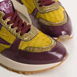 Reqins BASKETS URANIA MIX VELOURS COTELE JAUNE Hot