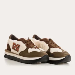 Reqins BASKETS URIELLE MIX TEDDY BEIGE Fashion