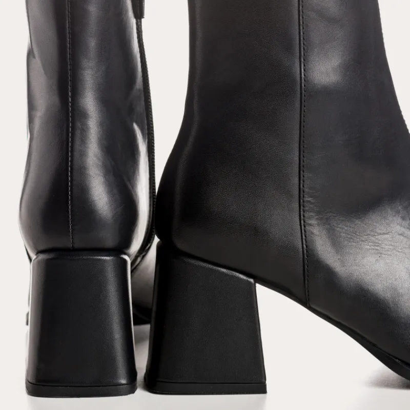 Reqins BOOTS A TALONS BLONDIE CUIR NOIR Fashion