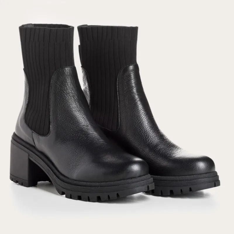 Reqins BOOTS A TALONS DITA CUIR GRAINE NOIR Outlet