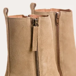 Reqins BOOTS A TALONS FALLON CUIR VELOURS BEIGE Fashion