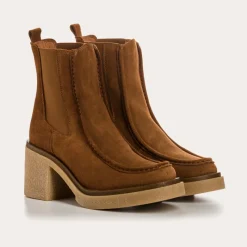 Reqins BOOTS A TALONS FREDDA CUIR VELOURS CHAMOIS Hot