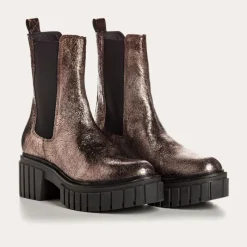 Reqins BOOTS BASEA CUIR METALLISE ACIER Hot