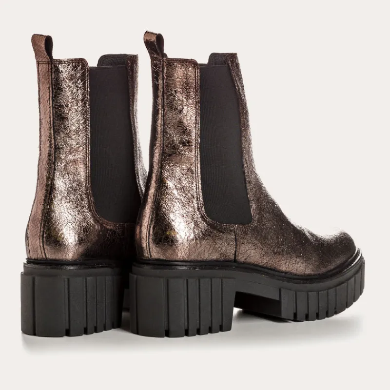 Reqins BOOTS BASEA CUIR METALLISE ACIER Hot