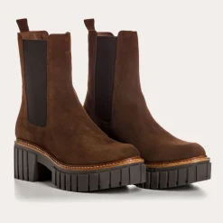 Reqins BOOTS BASEA CUIR VELOURS MARRON Hot