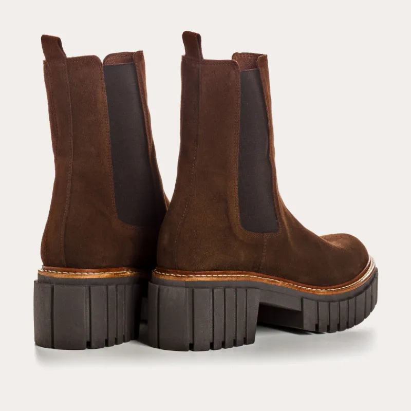 Reqins BOOTS BASEA CUIR VELOURS MARRON Hot