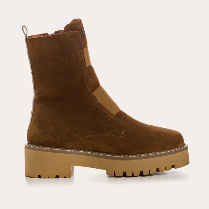 Reqins BOOTS DAFNE CUIR VELOURS BEIGE Clearance