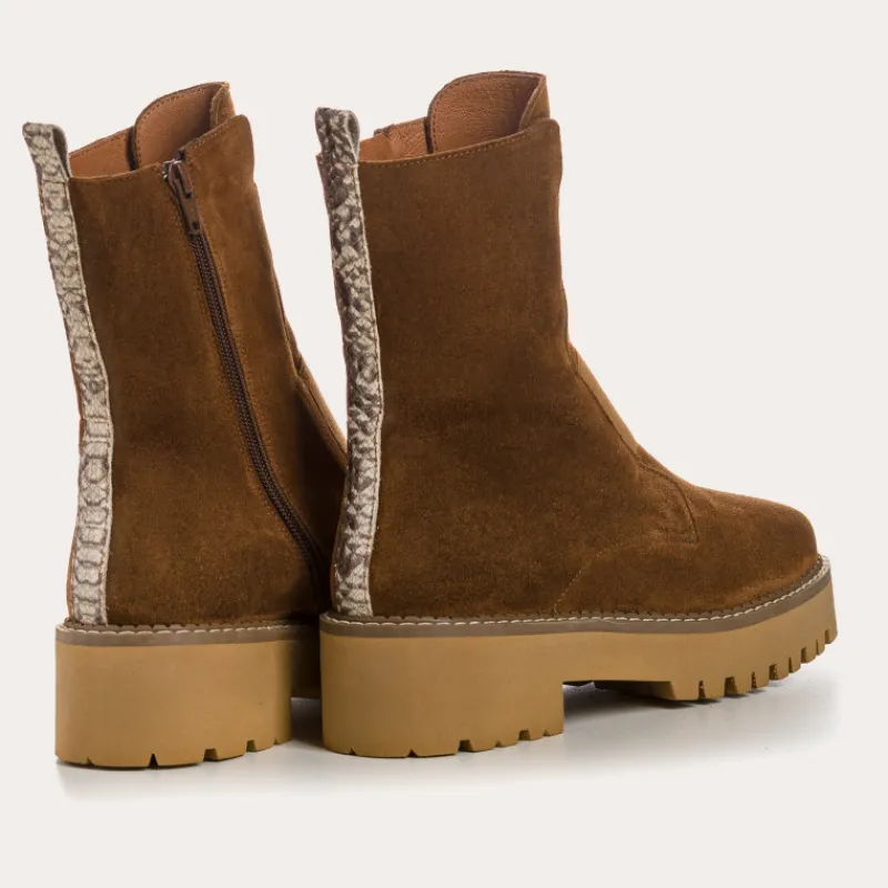 Reqins BOOTS DAFNE CUIR VELOURS BEIGE Clearance