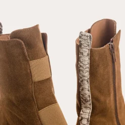 Reqins BOOTS DAFNE CUIR VELOURS BEIGE Clearance