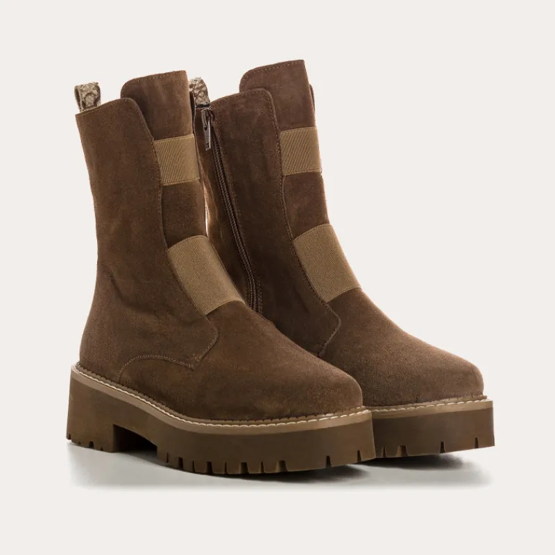 Reqins BOOTS DAFNE CUIR VELOURS VERT Online