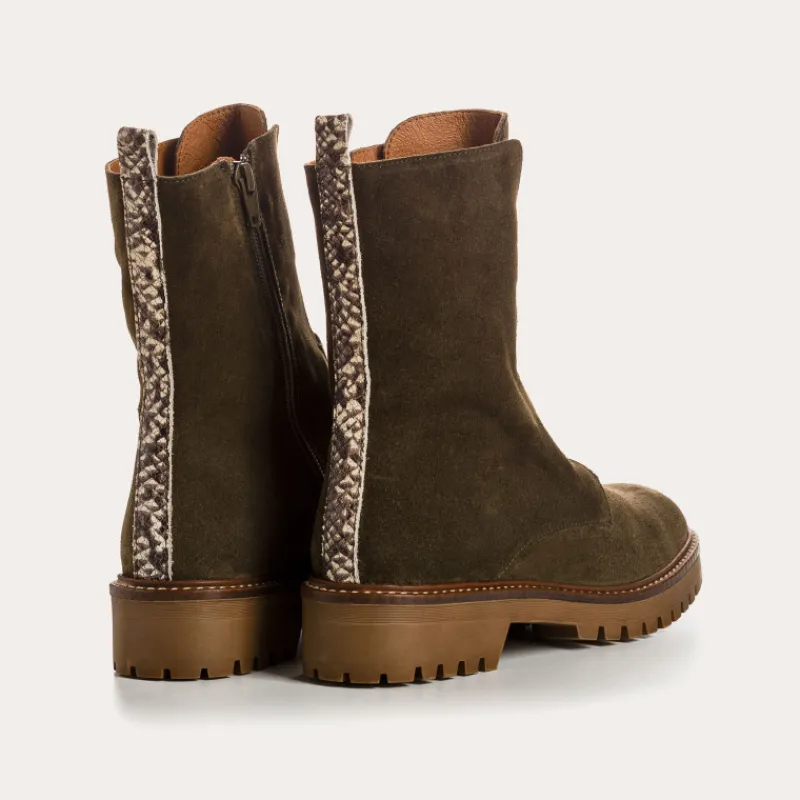 Reqins BOOTS DUSKY CUIR VELOURS VERT Outlet