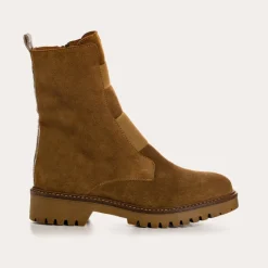 Reqins BOOTS DUSKY CUIR VELOURS BEIGE Discount