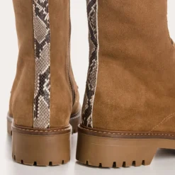 Reqins BOOTS DUSKY CUIR VELOURS BEIGE Discount