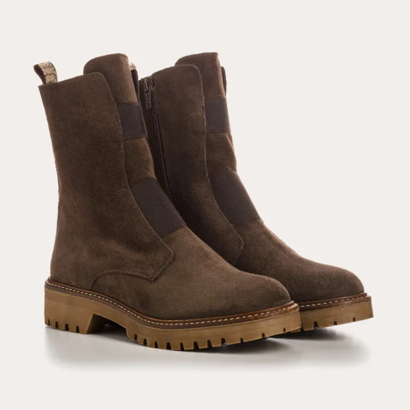 Reqins BOOTS DUSKY CUIR VELOURS MARRON Online