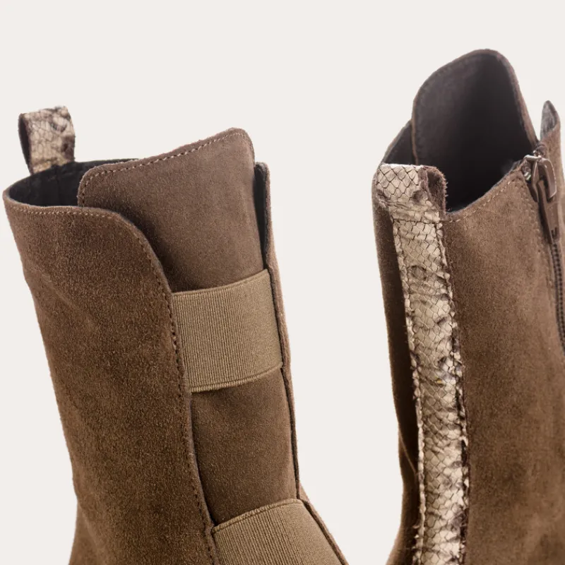 Reqins BOOTS DUSKY CUIR VELOURS VERT Outlet