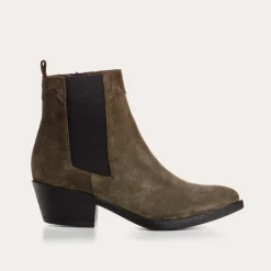 Reqins BOOTS ELIOTH CUIR VELOURS VERT Fashion