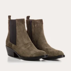 Reqins BOOTS ELIOTH CUIR VELOURS VERT Fashion