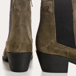 Reqins BOOTS ELIOTH CUIR VELOURS VERT Fashion