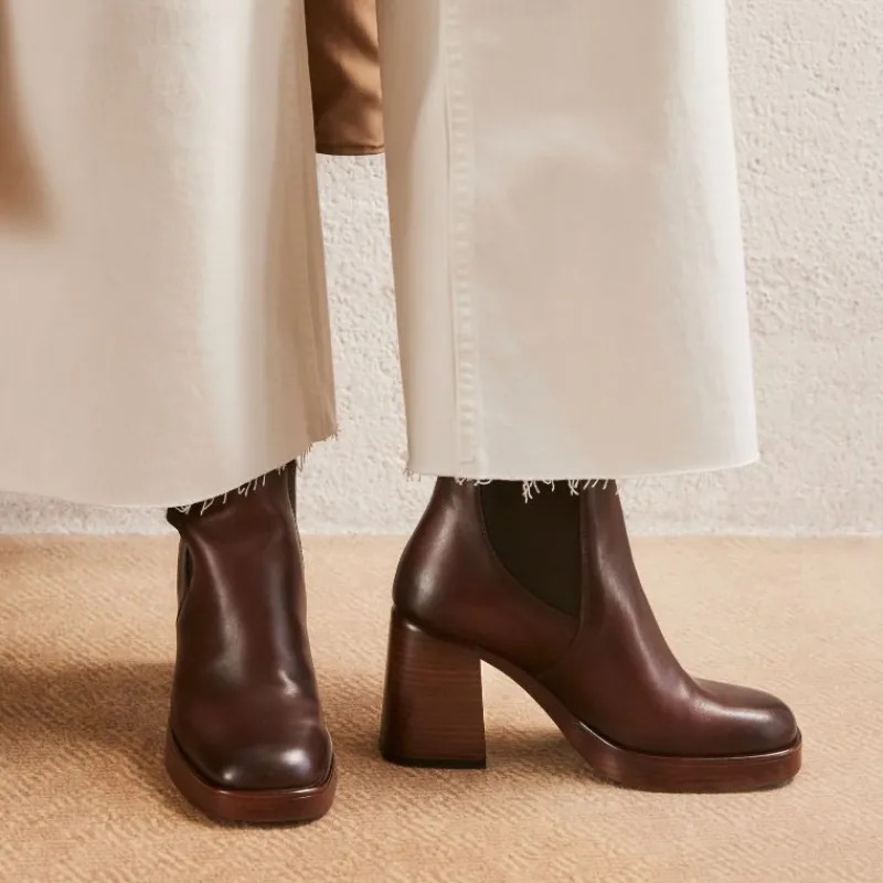 Reqins BOOTS ELSY CUIR MARRON Best