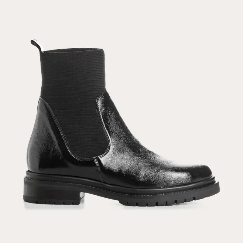 Reqins BOOTS EVALINA CUIR VERNIS NOIR Sale