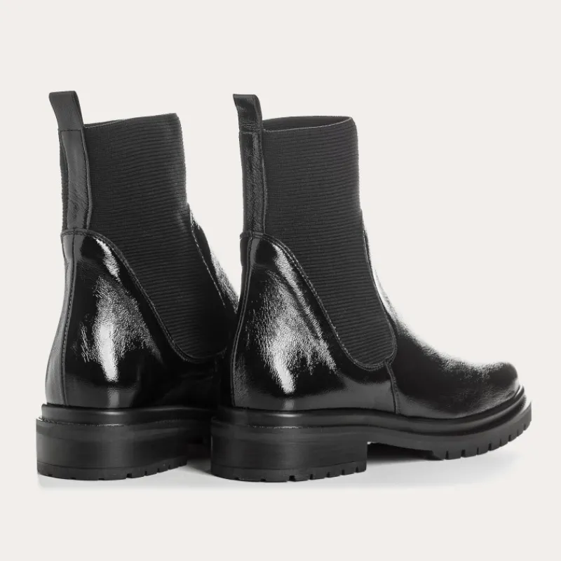 Reqins BOOTS EVALINA CUIR VERNIS NOIR Sale