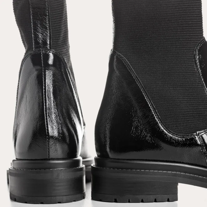 Reqins BOOTS EVALINA CUIR VERNIS NOIR Sale