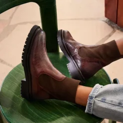 Reqins BOOTS EVALINA LEZARD MARRON Clearance