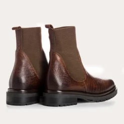 Reqins BOOTS EVALINA LEZARD MARRON Clearance