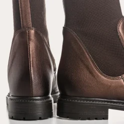 Reqins BOOTS EVELYN CUIR METALLISE MARRON Discount