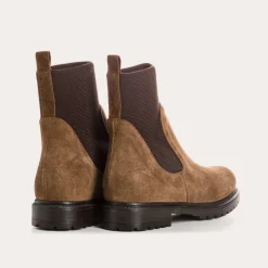 Reqins BOOTS EVELYN CUIR VELOURS MARRON Clearance