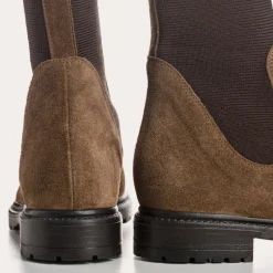 Reqins BOOTS EVELYN CUIR VELOURS MARRON Clearance