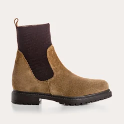 Reqins BOOTS EVELYN CUIR VELOURS BEIGE Hot