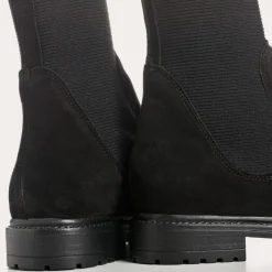 Reqins BOOTS EVELYN CUIR VELOURS NOIR Hot