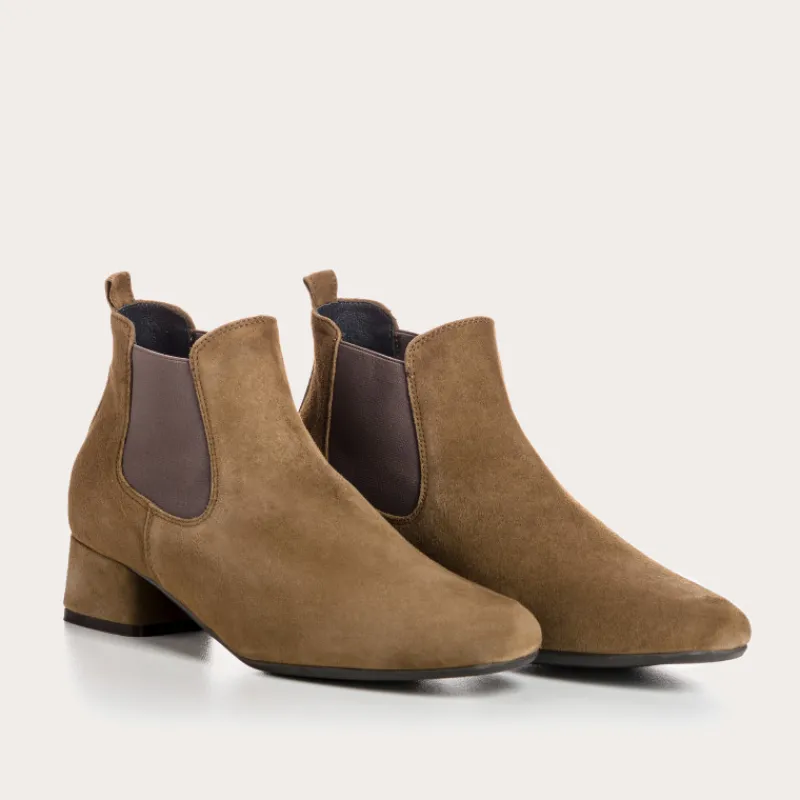 Reqins BOOTS KEEGAN CUIR VELOURS VERT Discount