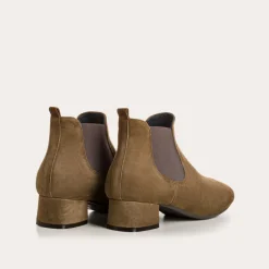 Reqins BOOTS KEEGAN CUIR VELOURS VERT Discount