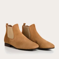 Reqins BOOTS LIZETTE CUIR VELOURS CAMEL Discount