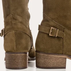 Reqins BOTTES DIVINO CUIR VELOURS KAKI Hot