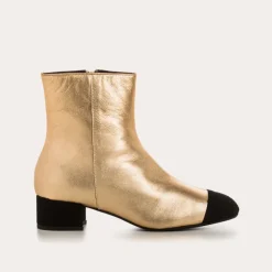 Reqins BOTTINES A TALONS ROXANE CUIR METALLISE METALLIQUE Fashion