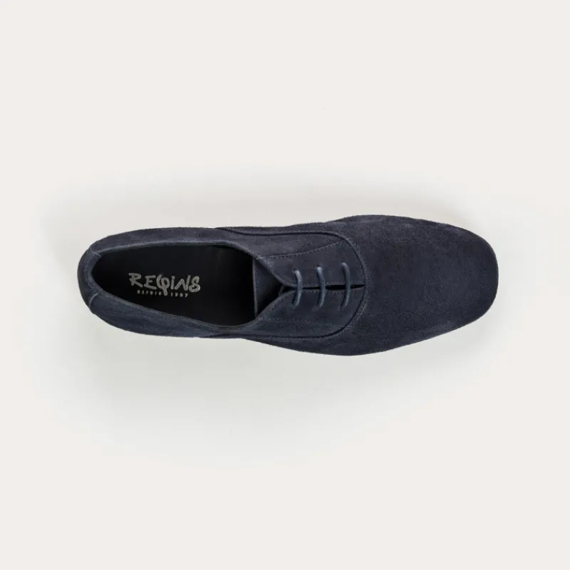 Reqins DERBIES HYDRA CUIR VELOURS CC BLEU New