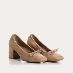 Reqins ESCARPINS MADAME CUIR VELOURS BEIGE Discount
