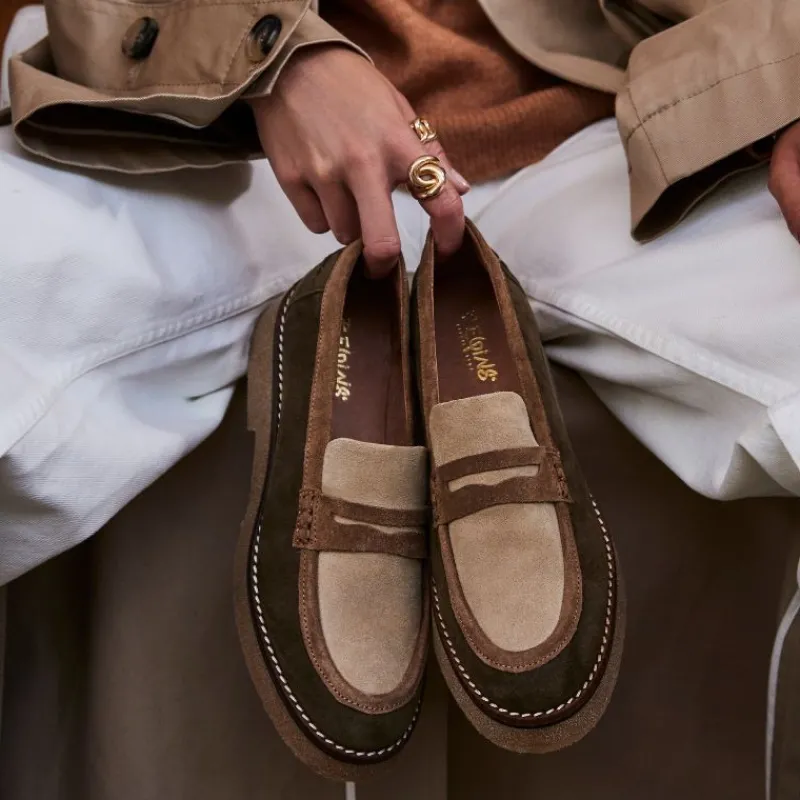 Reqins MOCASSINS ABELIA MIX CUIR VELOURS MULTICOLORE Online