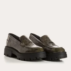 Reqins MOCASSINS ALABAMA VERNIS GRAINE VERT Fashion