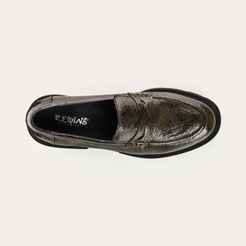 Reqins MOCASSINS ALABAMA VERNIS GRAINE VERT Fashion